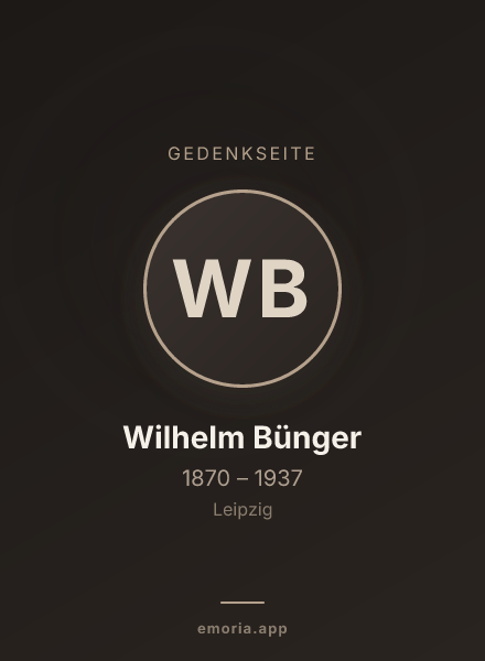 Gedenkportrait von Wilhelm Bünger