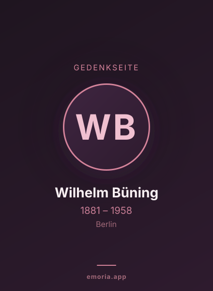 Gedenkportrait von Wilhelm Büning