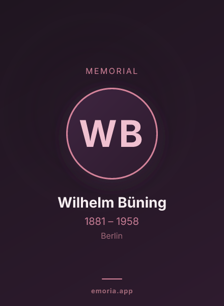 Memorial portrait of Wilhelm Büning