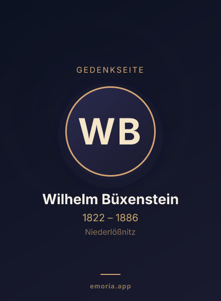 Gedenkportrait von Wilhelm Büxenstein