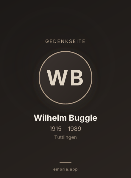 Gedenkportrait von Wilhelm Buggle
