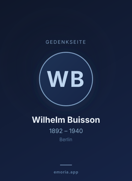 Gedenkportrait von Wilhelm Buisson