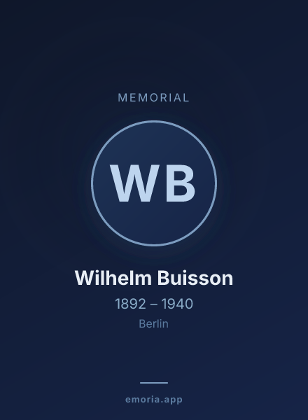 Memorial portrait of Wilhelm Buisson