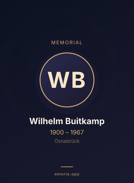 Memorial portrait of Wilhelm Buitkamp