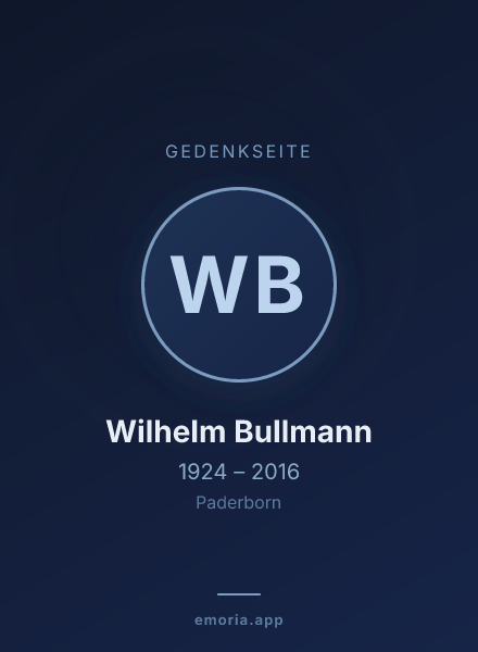 Gedenkportrait von Wilhelm Bullmann