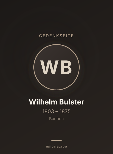 Gedenkportrait von Wilhelm Bulster