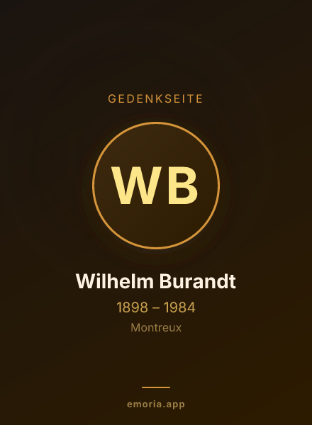 Gedenkportrait von Wilhelm Burandt