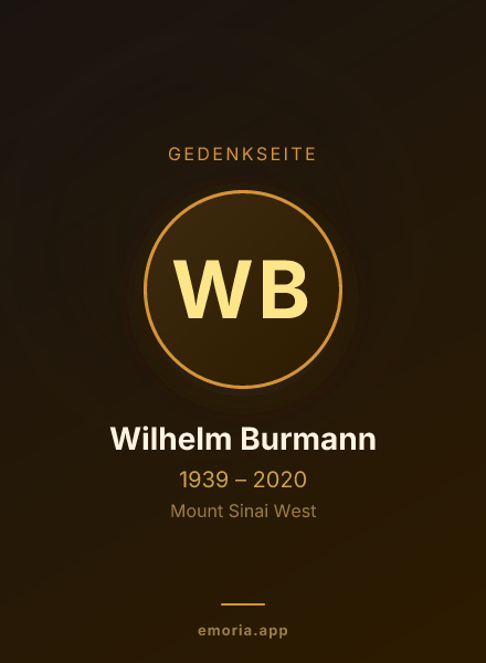 Gedenkportrait von Wilhelm Burmann