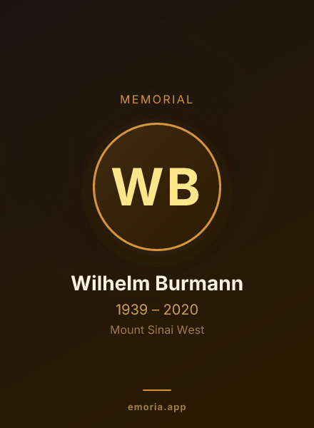 Memorial portrait of Wilhelm Burmann