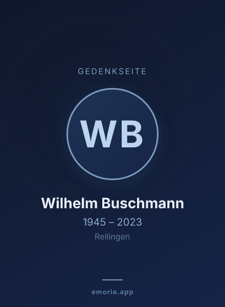 Gedenkportrait von Wilhelm Buschmann