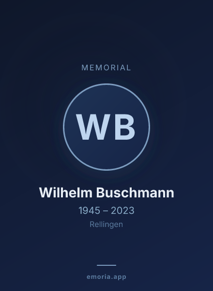 Memorial portrait of Wilhelm Buschmann