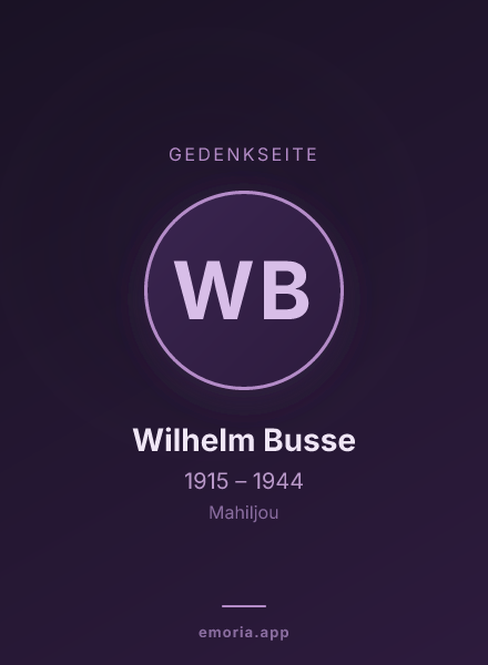 Gedenkportrait von Wilhelm Busse