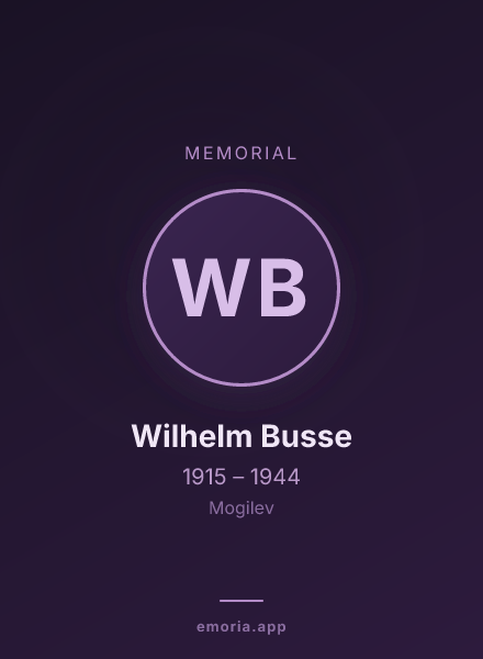 Memorial portrait of Wilhelm Busse