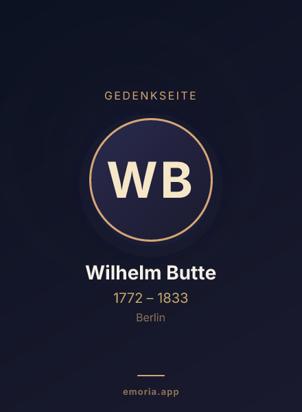 Gedenkportrait von Wilhelm Butte