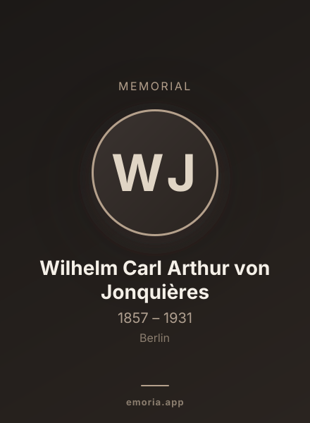 Memorial portrait of Wilhelm Carl Arthur von Jonquières