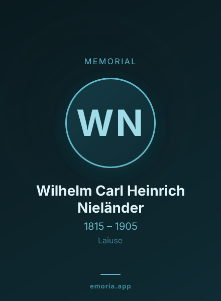 Memorial portrait of Wilhelm Carl Heinrich Nieländer