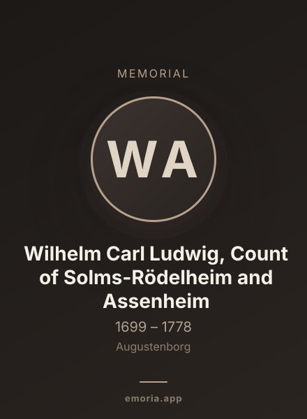Memorial portrait of Wilhelm Carl Ludwig, Count of Solms-Rödelheim and Assenheim