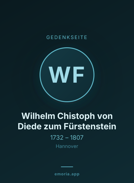 Gedenkportrait von Wilhelm Chistoph von Diede zum Fürstenstein