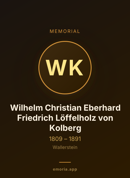 Memorial portrait of Wilhelm Christian Eberhard Friedrich Löffelholz von Kolberg