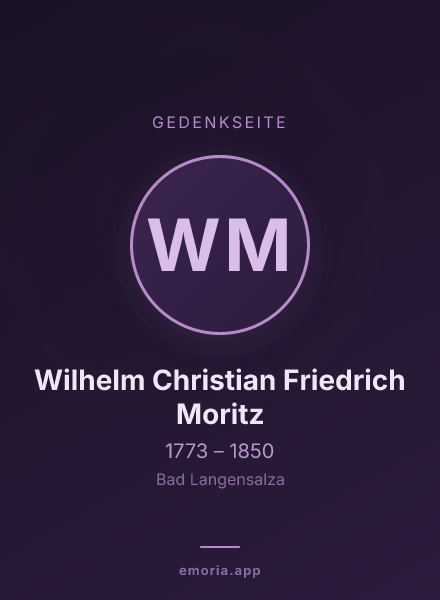 Gedenkportrait von Wilhelm Christian Friedrich Moritz