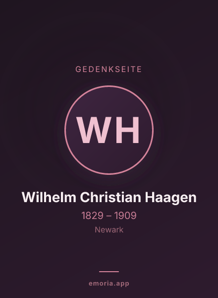 Gedenkportrait von Wilhelm Christian Haagen