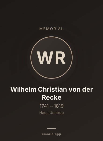 Memorial portrait of Wilhelm Christian von der Recke