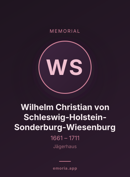 Memorial portrait of Wilhelm Christian von Schleswig-Holstein-Sonderburg-Wiesenburg