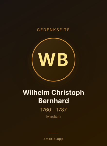Gedenkportrait von Wilhelm Christoph Bernhard