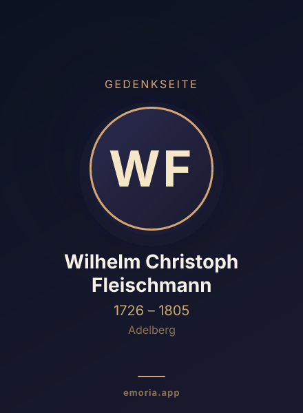 Gedenkportrait von Wilhelm Christoph Fleischmann