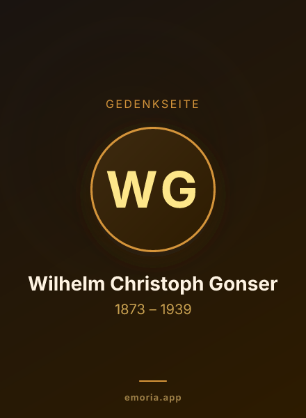 Gedenkportrait von Wilhelm Christoph Gonser