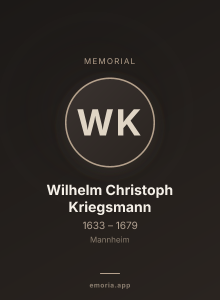 Memorial portrait of Wilhelm Christoph Kriegsmann