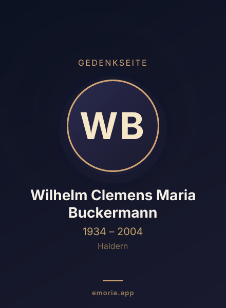 Gedenkportrait von Wilhelm Clemens Maria Buckermann