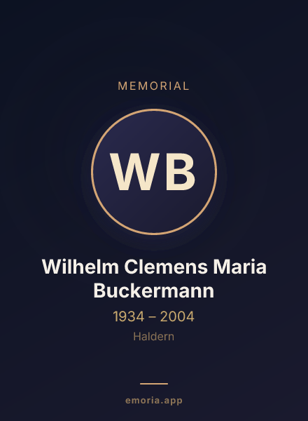 Memorial portrait of Wilhelm Clemens Maria Buckermann