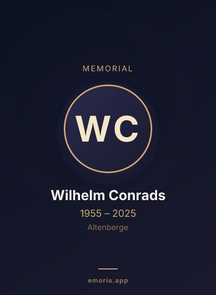 Memorial portrait of Wilhelm Conrads