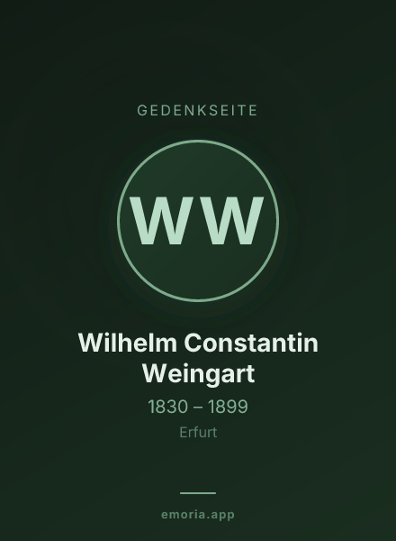 Gedenkportrait von Wilhelm Constantin Weingart