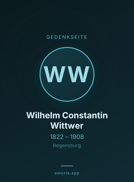 Gedenkportrait von Wilhelm Constantin Wittwer