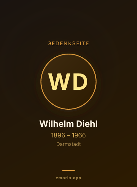 Gedenkportrait von Wilhelm Diehl