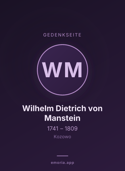 Gedenkportrait von Wilhelm Dietrich von Manstein