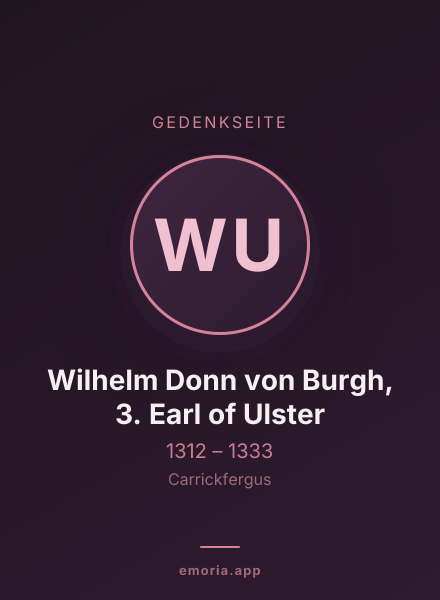 Gedenkportrait von Wilhelm Donn von Burgh, 3. Earl of Ulster
