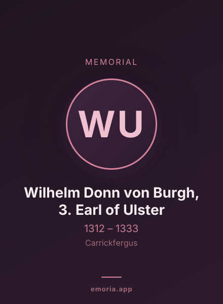 Memorial portrait of Wilhelm Donn von Burgh, 3. Earl of Ulster
