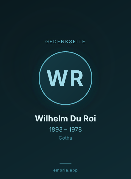 Gedenkportrait von Wilhelm Du Roi