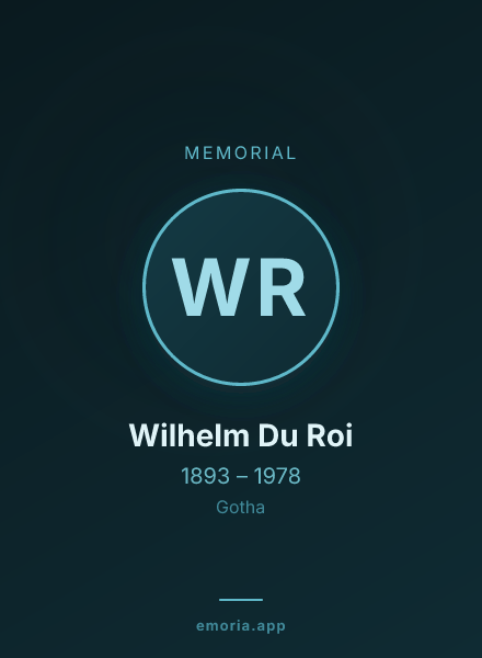 Memorial portrait of Wilhelm Du Roi