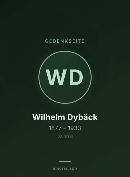 Gedenkportrait von Wilhelm Dybäck