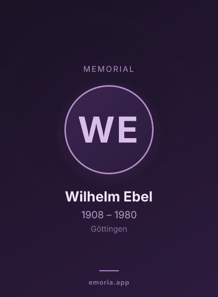 Memorial portrait of Wilhelm Ebel