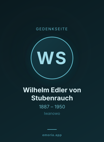 Gedenkportrait von Wilhelm Edler von Stubenrauch