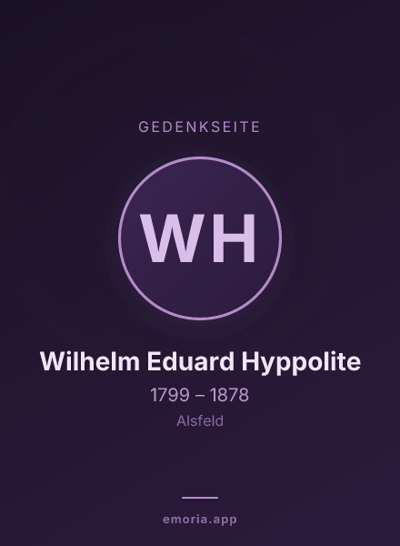 Gedenkportrait von Wilhelm Eduard Hyppolite