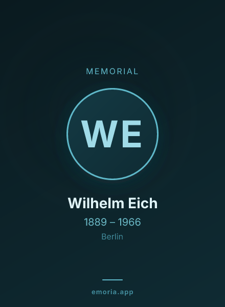 Memorial portrait of Wilhelm Eich
