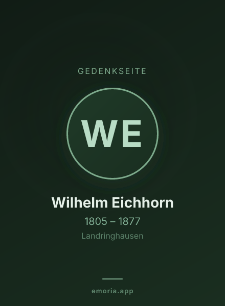 Gedenkportrait von Wilhelm Eichhorn