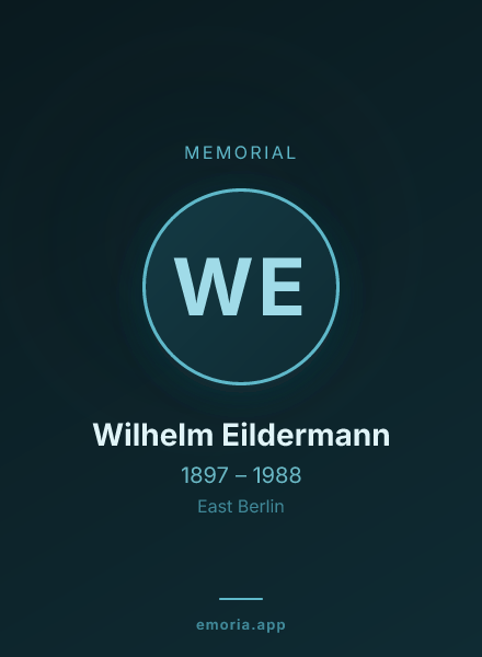 Memorial portrait of Wilhelm Eildermann