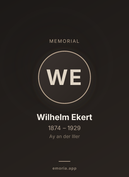 Memorial portrait of Wilhelm Ekert